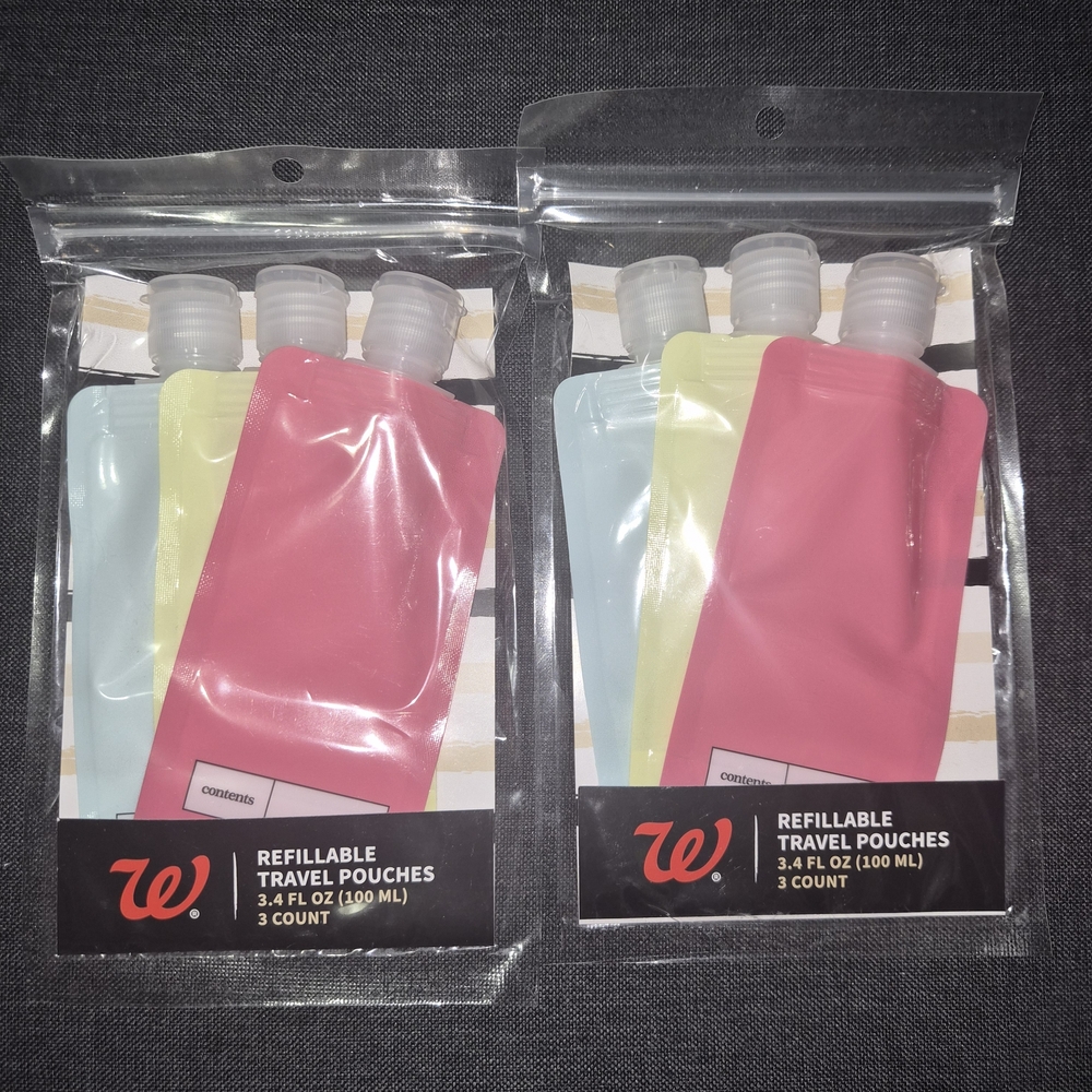 Refillable Travel Pouches – 2 Packs (6 Total)